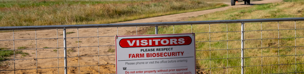 Biosecurity Claas Gate New South Wales NSW Regenerative Farming Safety Signs Tractors